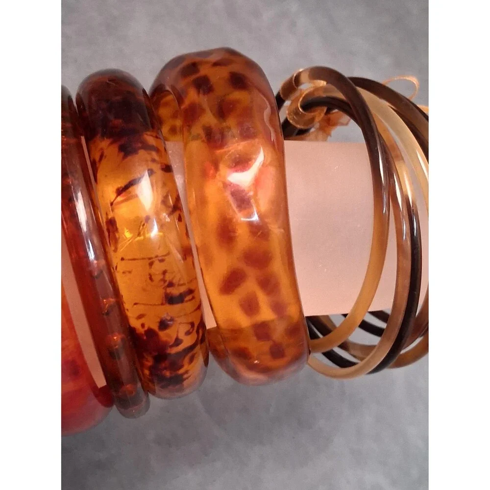 Vintage Faux Tortoiseshell Bracelet Lot (11)